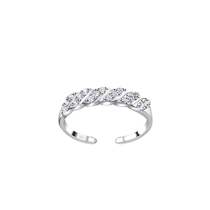 Wholesale Sterling Silver Braid Toe Ring - JD19783