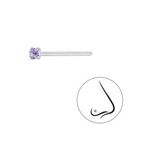 Wholesale 1.5mm Round Crystal Sterling Silver Nose Stud - JD3295