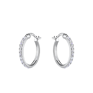Wholesale 16mm Sterling Silver French Lock Ear Hoops - JD19951