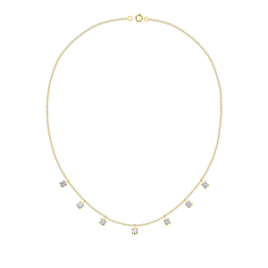 Wholesale 4mm Round Cubic Zirconia Sterling Silver Necklace - JD19991