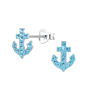 Wholesale Sterling Silver Anchor Ear Studs - JD20284