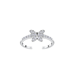 Wholesale Sterling Silver Butterfly Toe Ring - JD19775