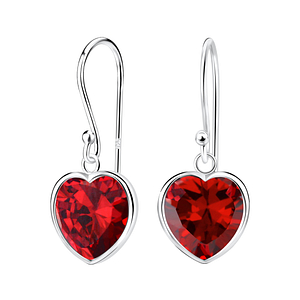 Wholesale 10mm Heart Cubic Zirconia Sterling Silver Earrings - JD2085
