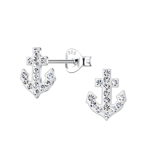 Wholesale Sterling Silver Anchor Ear Studs - JD20284