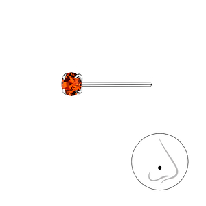Wholesale 3mm Round Crystal Sterling Silver Nose Stud - JD8830