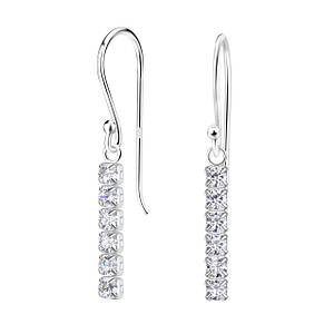Wholesale Sterling Silver Tennis Bar Earrings - JD20540