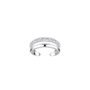 Wholesale Sterling Silver Double Line Ear Cuff - JD20520