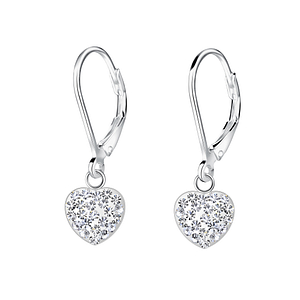 Wholesale Sterling Silver Heart Lever Back Earrings - JD18353