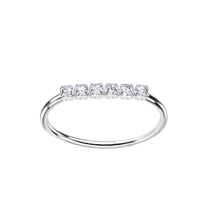 Wholesale Sterling Silver Tennis Bar Ring - JD20548
