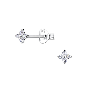 Wholesale Sterling Silver Flower Ear Studs - JD20634