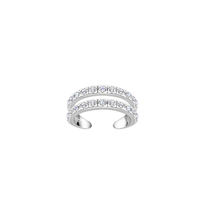 Wholesale Sterling Silver Double Line Ear Cuff - JD20527