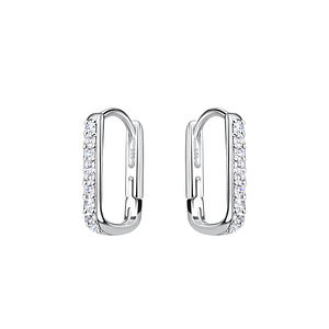 Wholesale Sterling Silver Geometric Huggie Earrings - JD20655