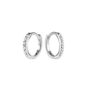 Wholesale Sterling Silver Eternity Huggie Earrings - JD20665