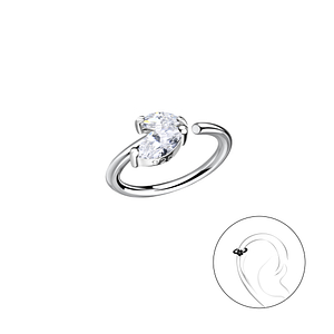 Wholesale Sterling Silver Geometric Helix Hoop - JD20648