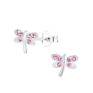 Wholesale Sterling Silver Dragonfly Ear Studs - JD17647