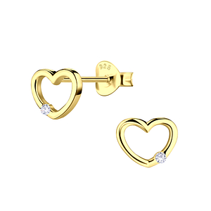 Wholesale Sterling Silver Heart Ear Studs - JD20742