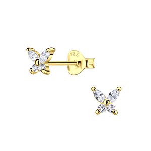 Wholesale Sterling Silver Butterfly Ear Studs - JD20741