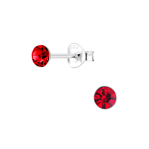 Wholesale 4mm Round Crystal Sterling Silver Ear Studs - JD1709