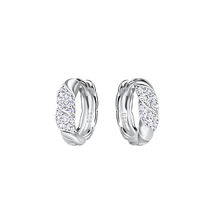 Wholesale Sterling Silver Twisted Huggie Earrings - JD20688