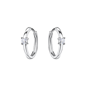 Wholesale Sterling Silver Square Huggie Earrings - JD20690
