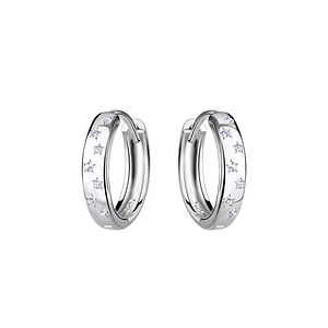 Wholesale Sterling Silver Star Huggie Earrings - JD20663