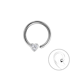 Wholesale Sterling Silver Heart Helix Hoop - JD20650