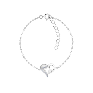 Wholesale Sterling Silver Mother and Baby Heart Bracelet - JD21081