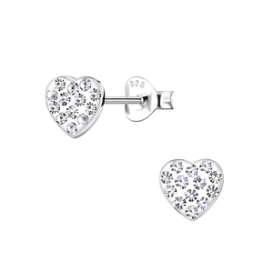 Wholesale Sterling Silver Heart Ear Studs - JD10734