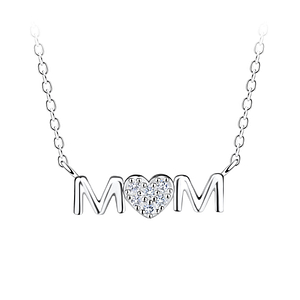 Wholesale Sterling Silver Mom Necklace - JD21119