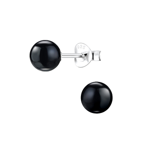 Wholesale 6mm Pearl Sterling Silver Ear Studs - JD1437