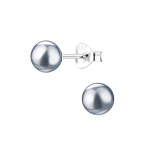 Wholesale 6mm Pearl Sterling Silver Ear Studs - JD1437
