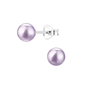 Wholesale 6mm Pearl Sterling Silver Ear Studs - JD1437