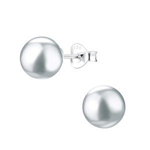 Wholesale 8mm Pearl Sterling Silver Ear Studs - JD1439