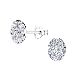 Wholesale Sterling Silver Oval Ear Studs - JD21110