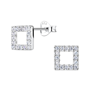 Wholesale Sterling Silver Square Ear Studs - JD21111