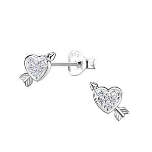 Wholesale Sterling Silver Heart Ear Studs - JD21139