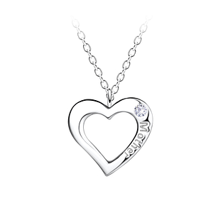 Wholesale Sterling Silver Mother Heart Necklace - JD21116