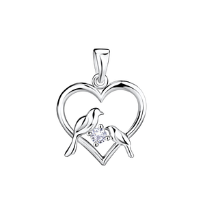 Wholesale Sterling Silver Love Birds Pendant - JD21115