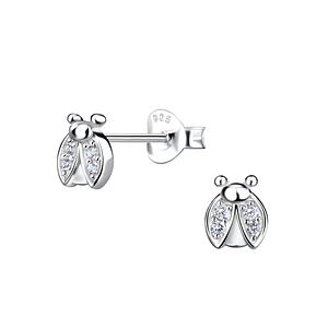 Wholesale Sterling Silver Ladybug Ear Studs - JD21286