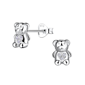 Wholesale Sterling Silver Bear Ear Studs - JD21292 Wholesale Sterling Silver Bear Ear Studs - JD21292