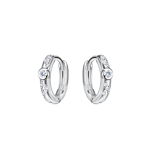 Wholesale 10mm Sterling Silver Huggie Earrings - JD21390