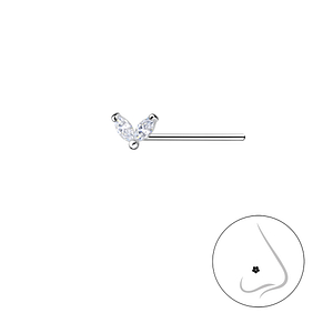 Wholesale Sterling Silver Heart Nose Stud - JD21297