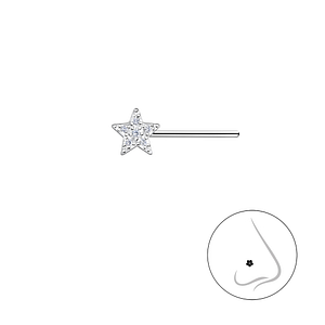Wholesale Sterling Silver Star Nose Stud - JD21253