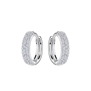 Wholesale 15mm Sterling Silver Huggie Earrings - JD21451