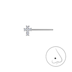 Wholesale Sterling Silver Cross Nose Stud - JD21473