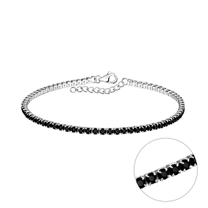 Wholesale 19cm Sterling Silver Tennis Bracelet - JD21593 Wholesale 19cm Sterling Silver Tennis Bracelet - JD21593
