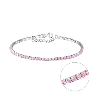 Wholesale 19cm Sterling Silver Tennis Bracelet - JD21593 Wholesale 19cm Sterling Silver Tennis Bracelet - JD21593