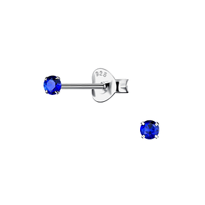 Wholesale 2.5mm Round Cubic Zirconia Sterling Silver Ear Studs - JD21638