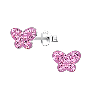 Wholesale Sterling Silver Butterfly Ear Studs - JD21571