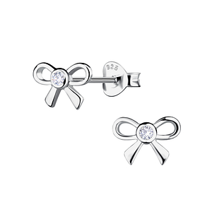 Wholesale Sterling Silver Bow Ear Studs - JD21636